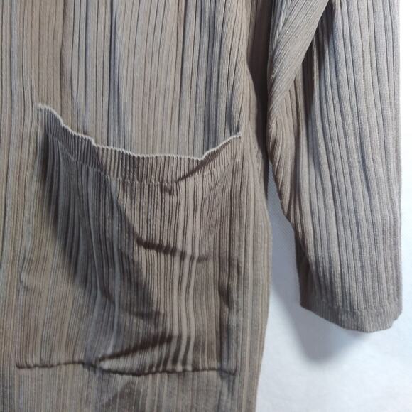 Chico's Flat-Back Ribbed Cardigan Tan Casual Office Size XL - Picture 9 of 12